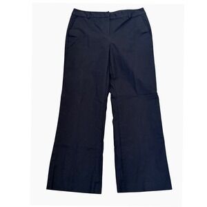 Allegory Womens Black Wide Leg Tailored Trousers Cotton Blend Dress Pants 8A